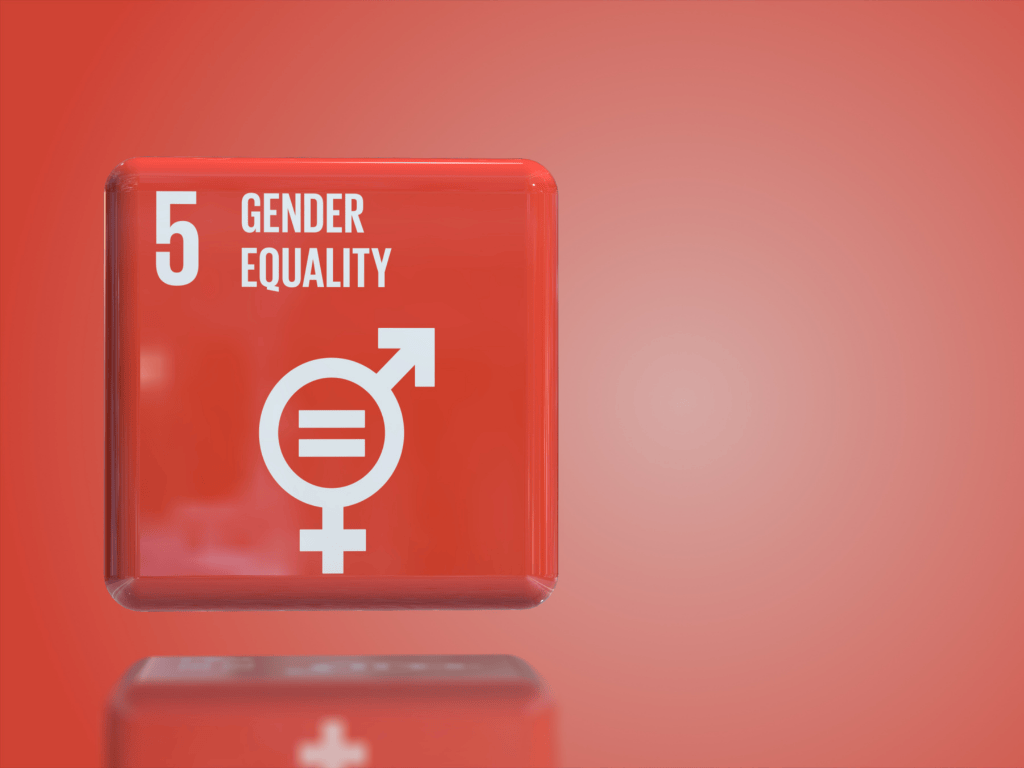 Symbol für SDG 5 Geschlechtergleichstellung als zentrales Thema im Gartenbau